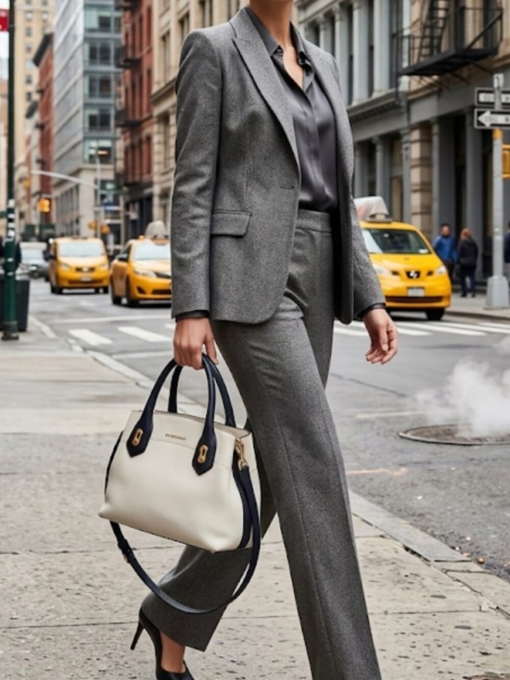 Authentic Burberry Two-Tone Leather Manners Tote / Crossbody (Dust Bag & Bag Inc